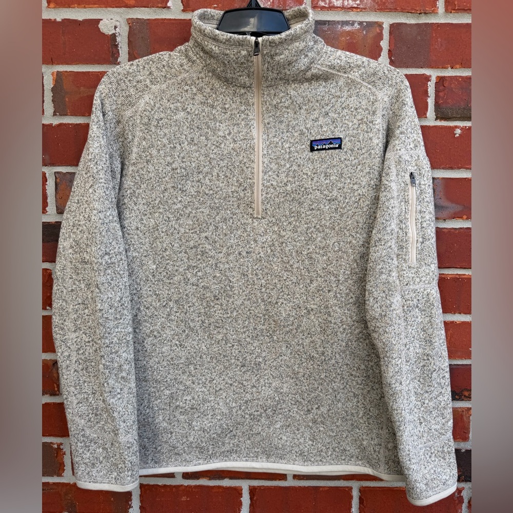 Patagonia Women's Better Sweater Long Sleeve XL 1/4-Zip Gray Oatmeal Fleece T8